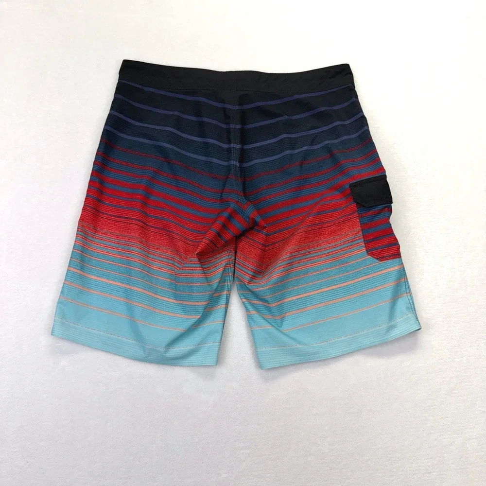 Billabong Board Shorts Mens 34 Blue Red Striped Recycler All Day Pro Surf Trunks